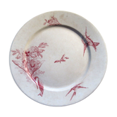Assiette aux orchidées roses et oiseau en vol production pexonne