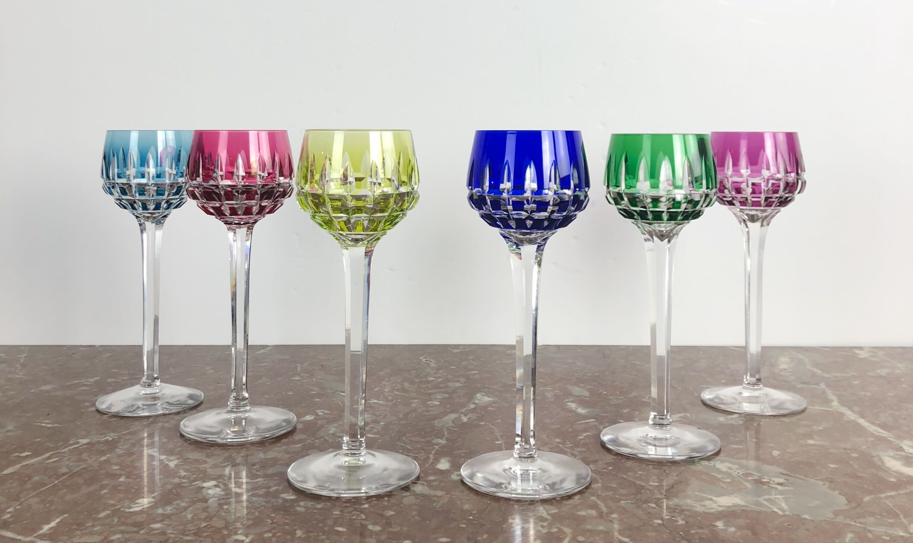 Set of 6 Rhone wine glasses in crystal in Saint Louis
