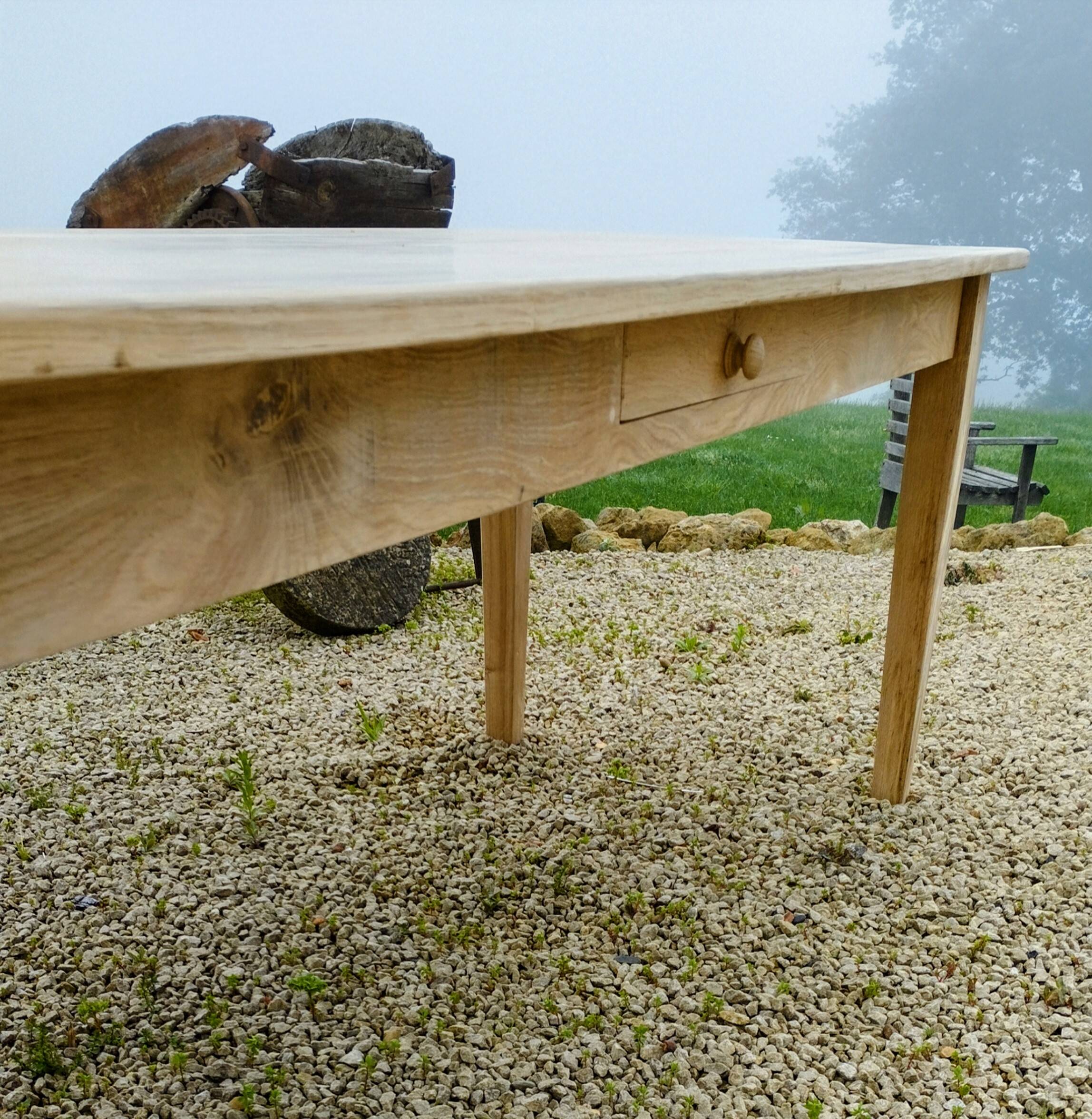Solid oak farmhouse table 220 X 80 cm