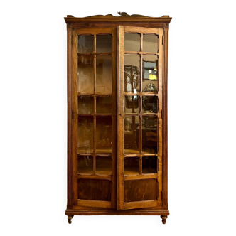 Dark wood dresser with 2 doors and 6 shelves