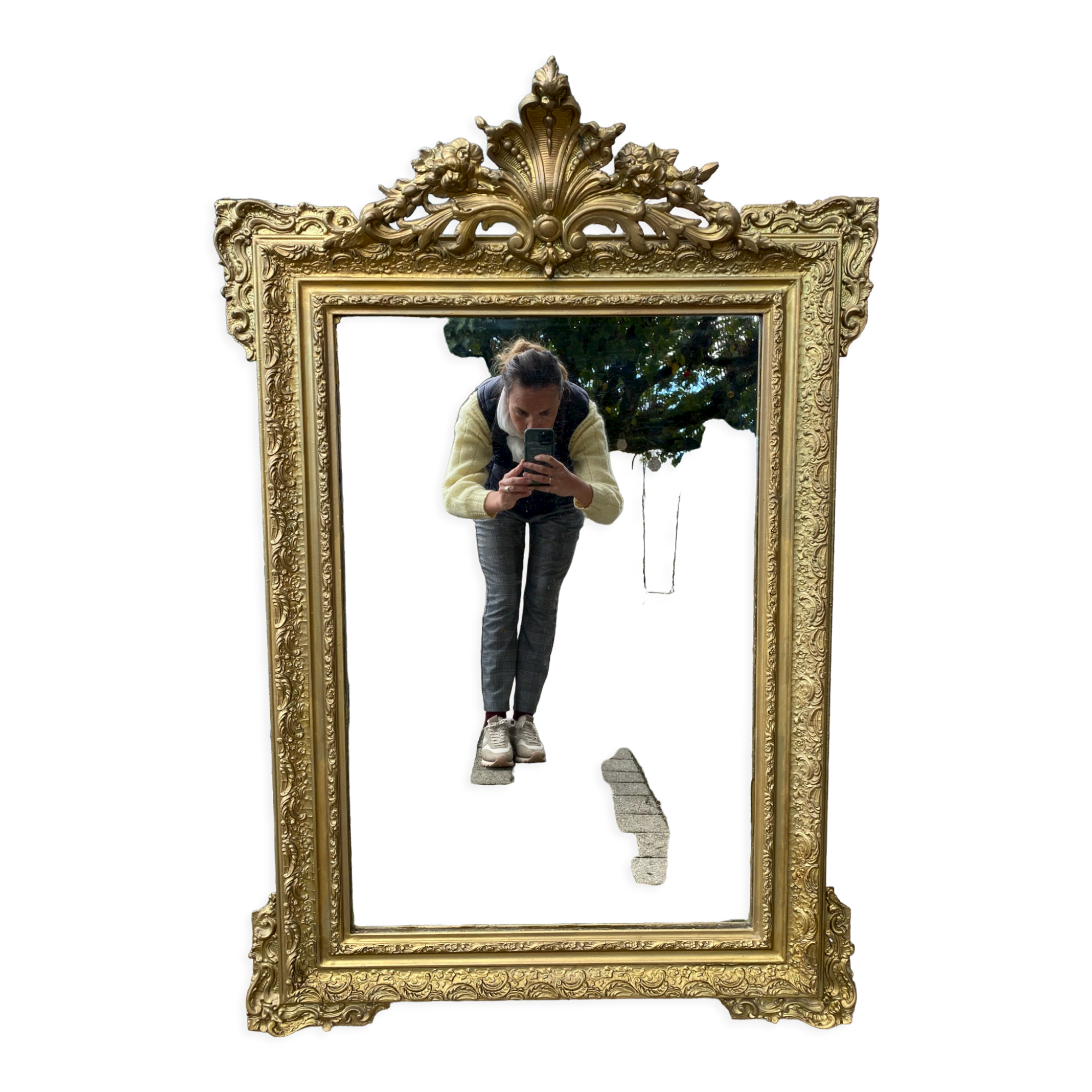 Old gilded mirror Napoleon III style