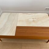 Table basse Calligaris en noyer et céramique