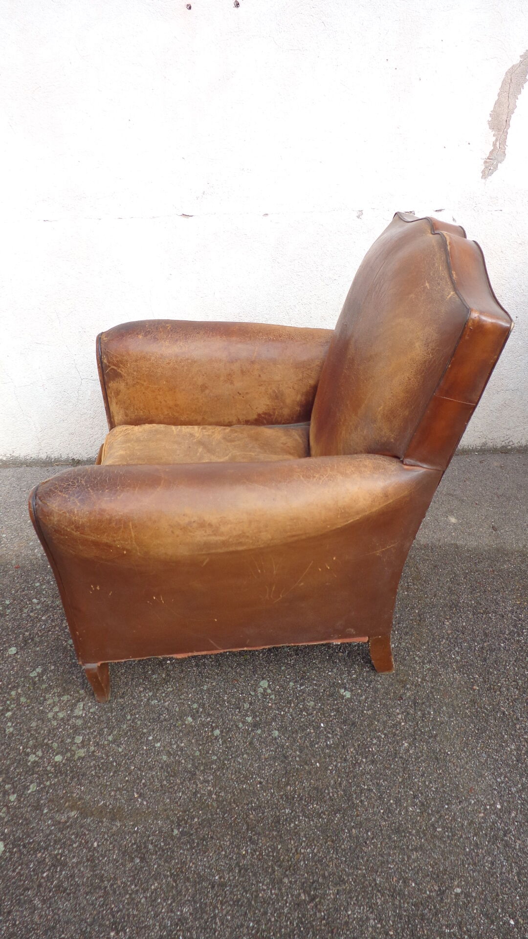 Mustache leather club chair
