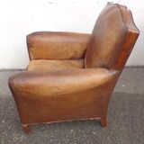 Mustache leather club chair
