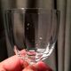 Set of 5 faceted crystal liqueur glasses with pearl legs