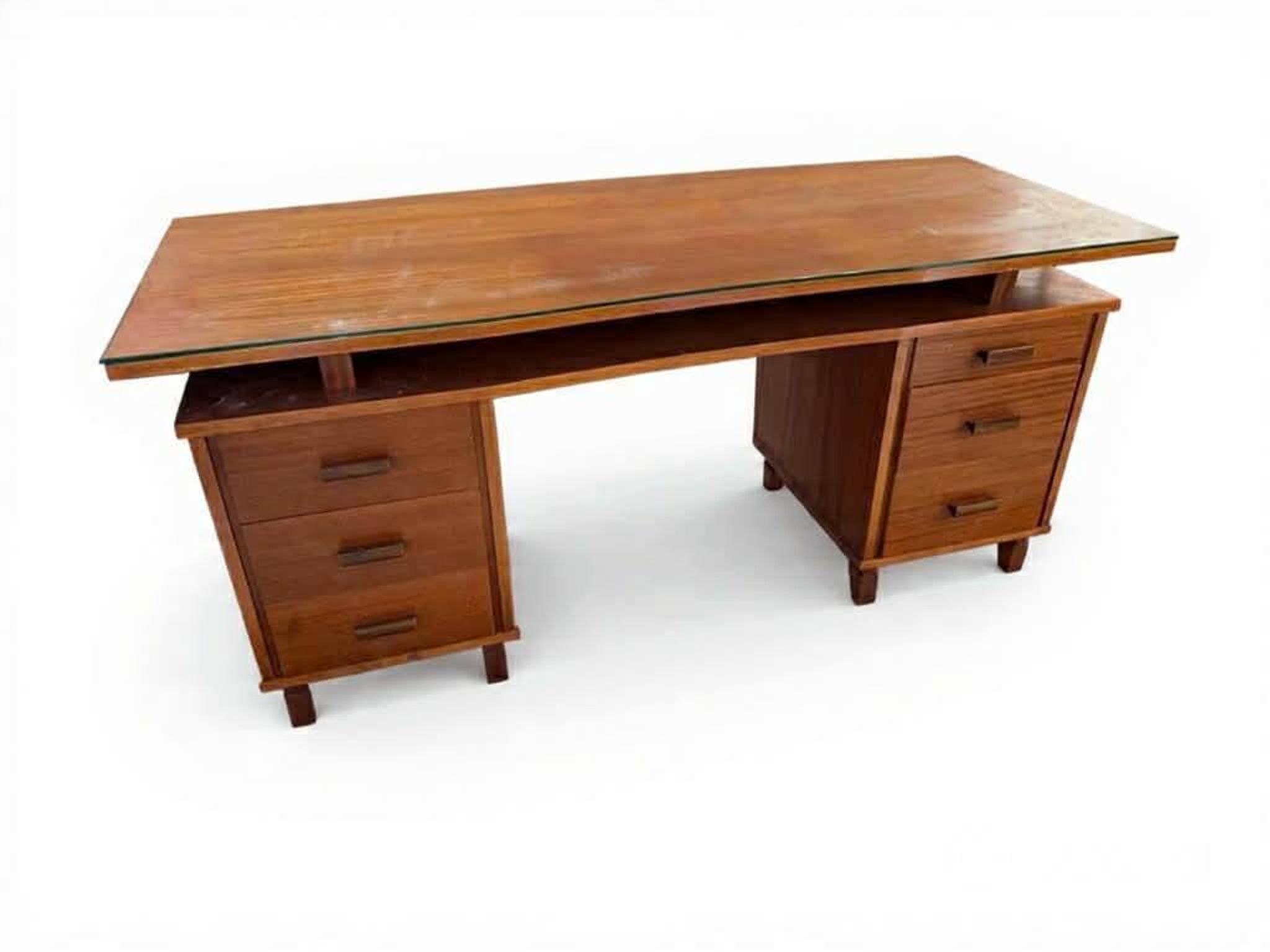 Scandinavian desk with a glass top