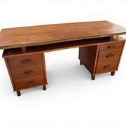 Scandinavian desk with a glass top