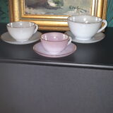 6 tasses vintage Arcopal modele Arlequin
