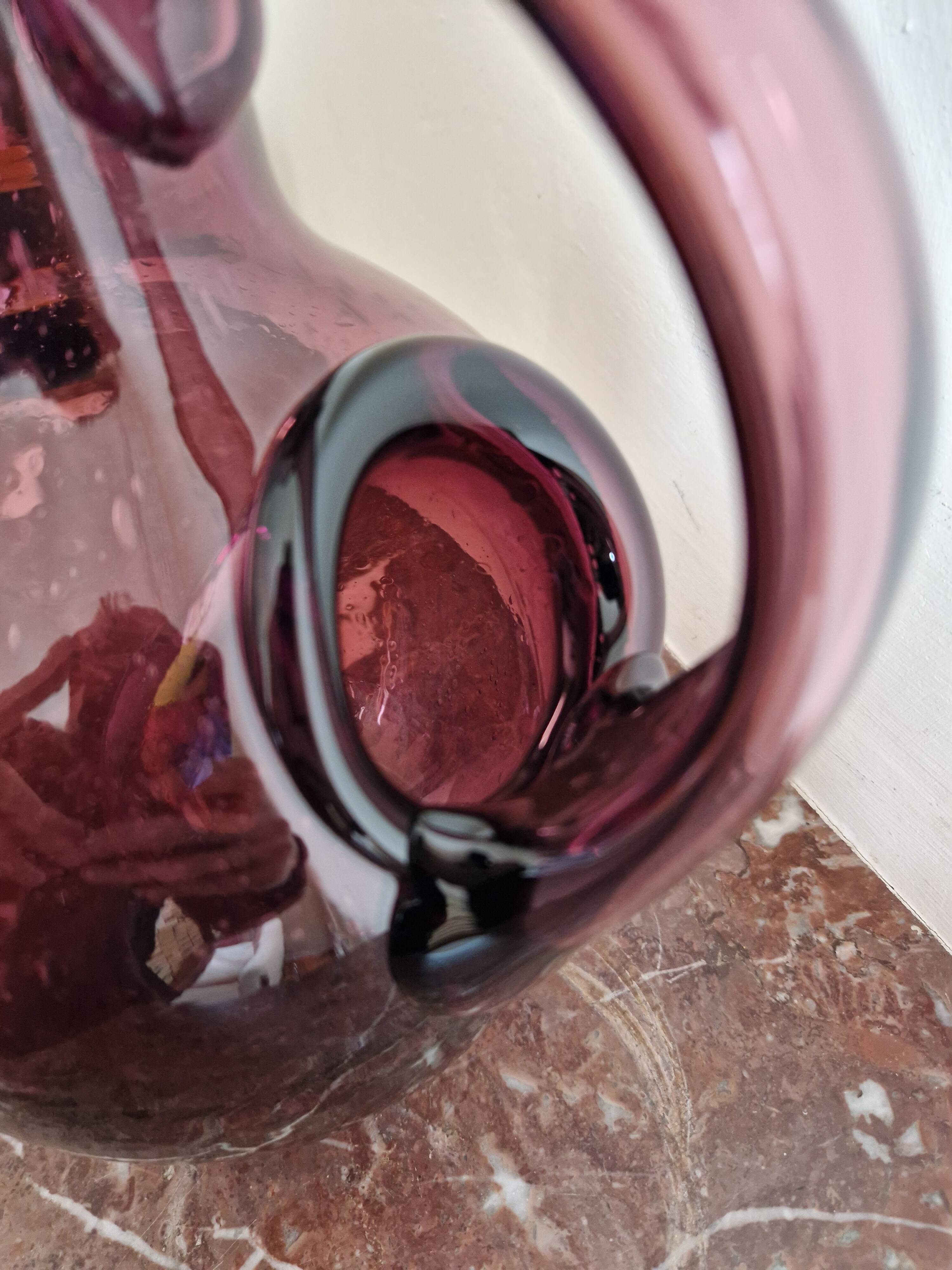 Amethyst blown glass bubble ice carafe Biot