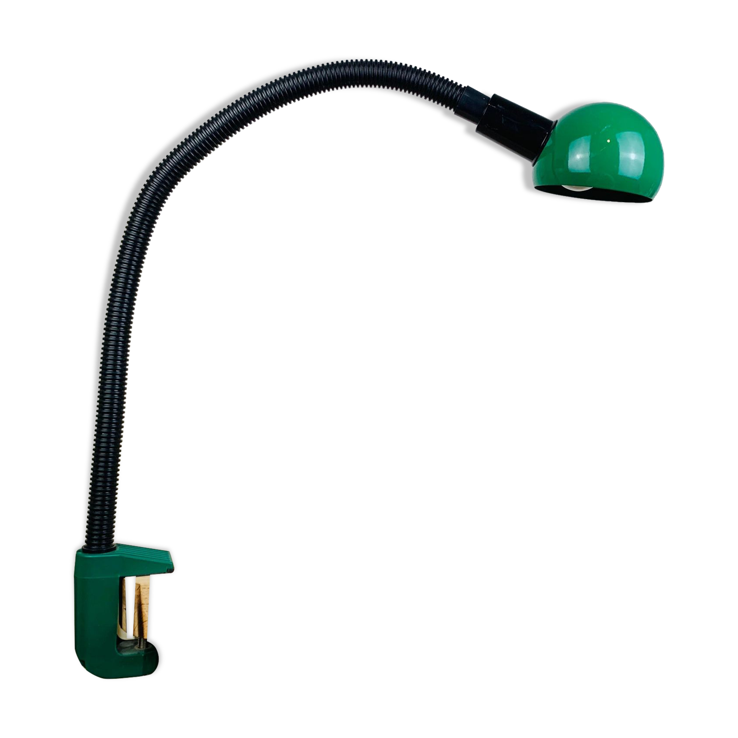 Snake lamp fixing vice 80s green