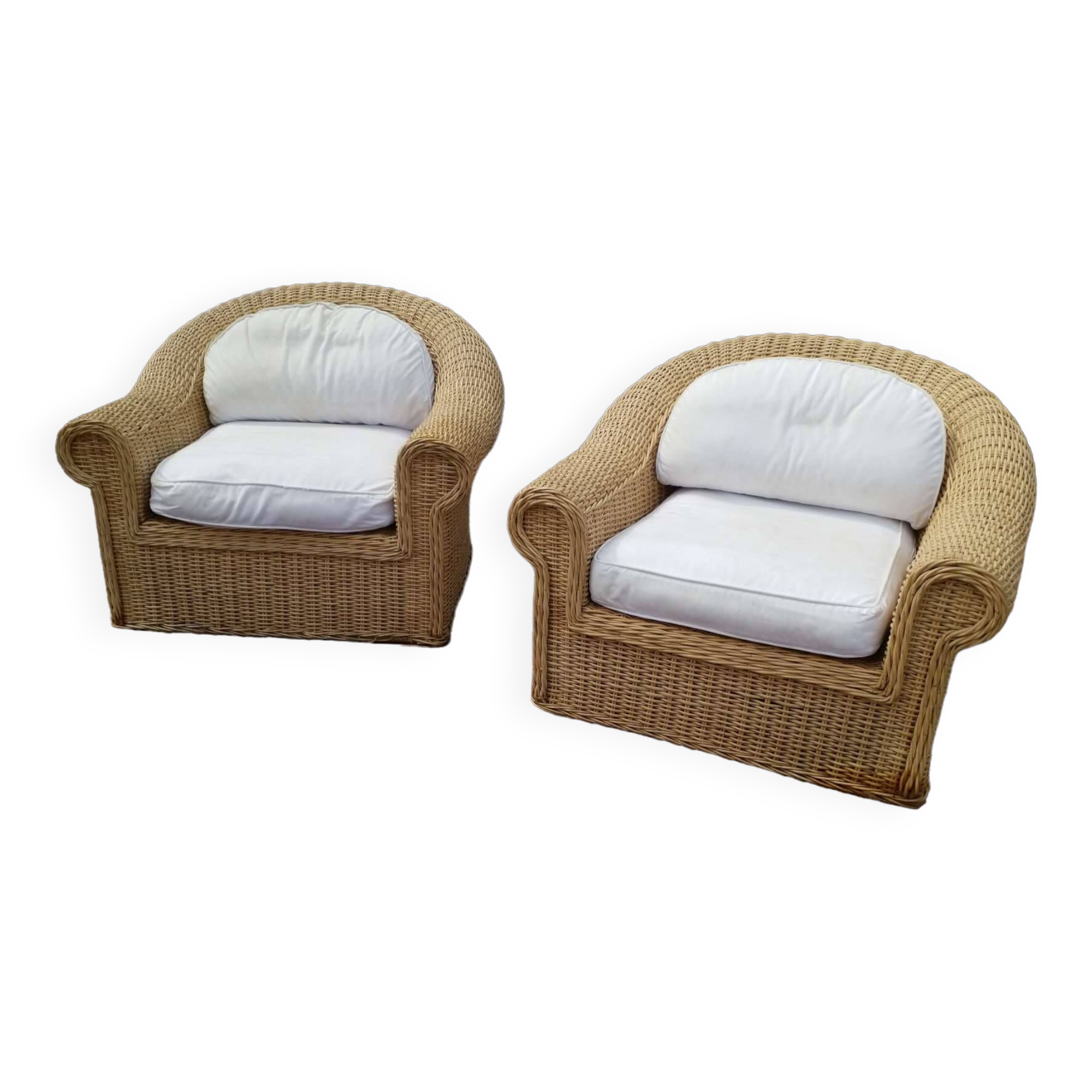 Rattan armchairs
