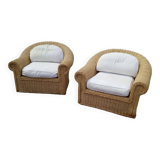 Rattan armchairs