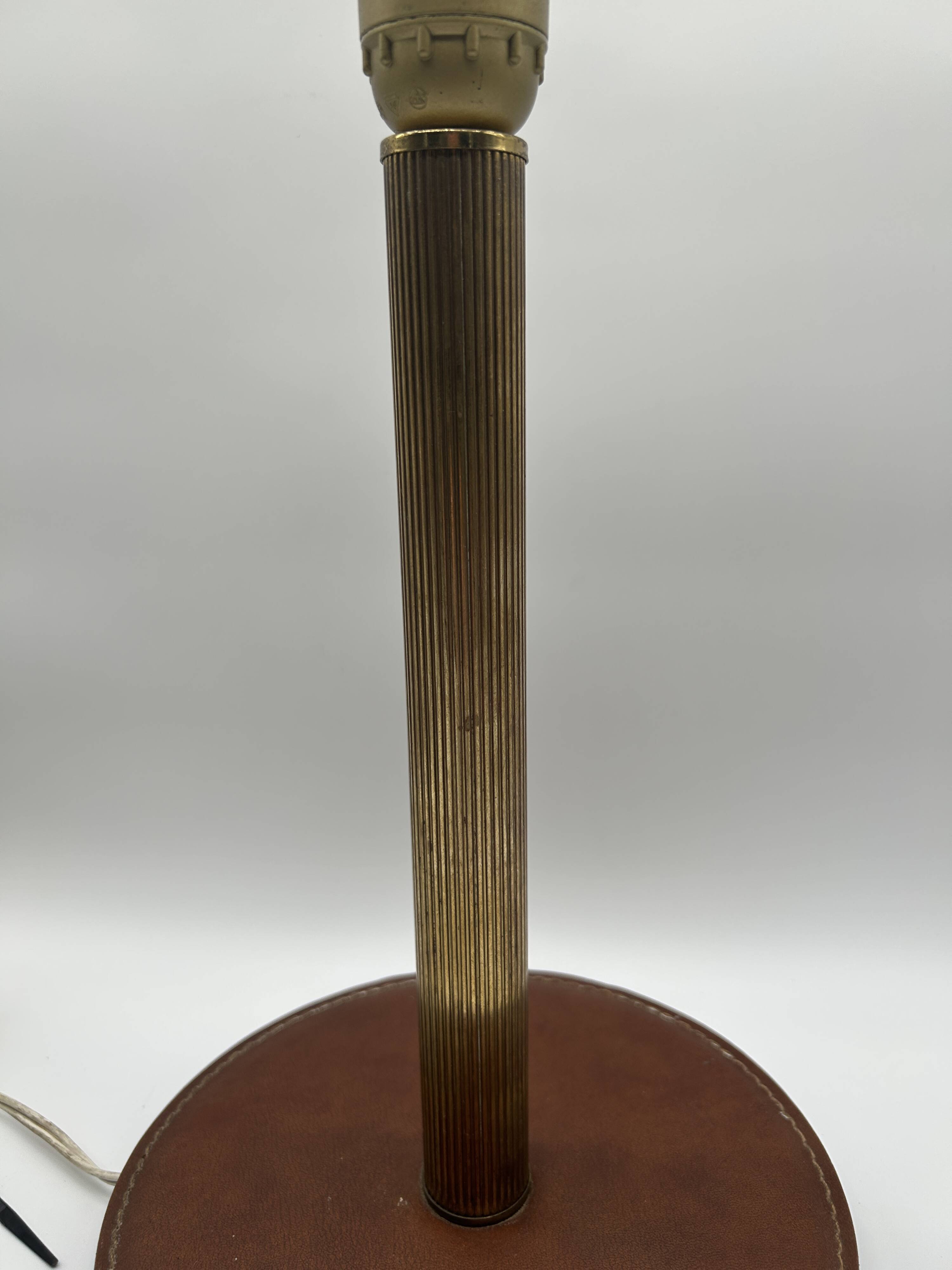 1950s desk lamp - brass/leather