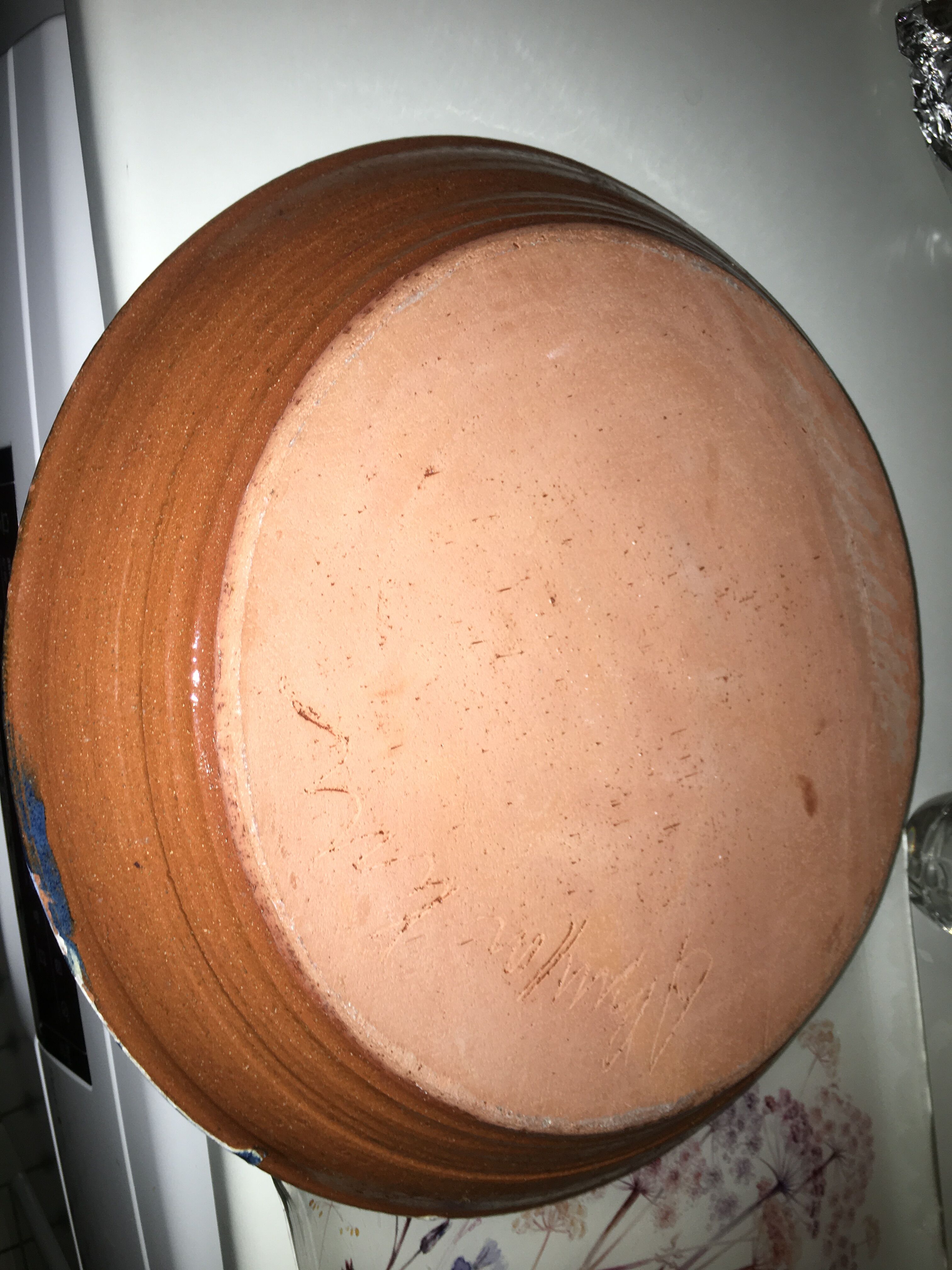 Hand-painted terracotta dish