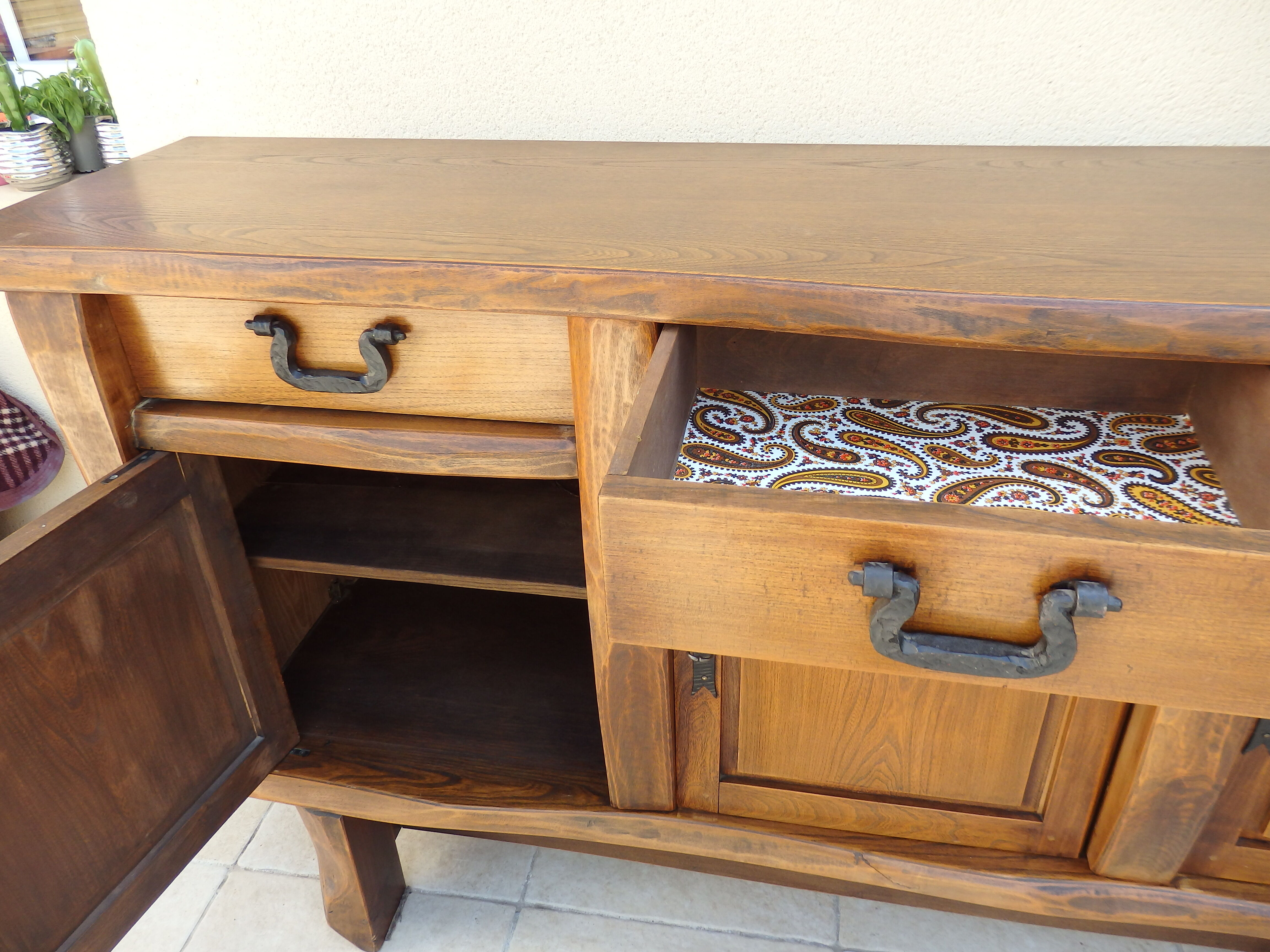 Rustic sideboard from the Aranjou brand, 70s/80s