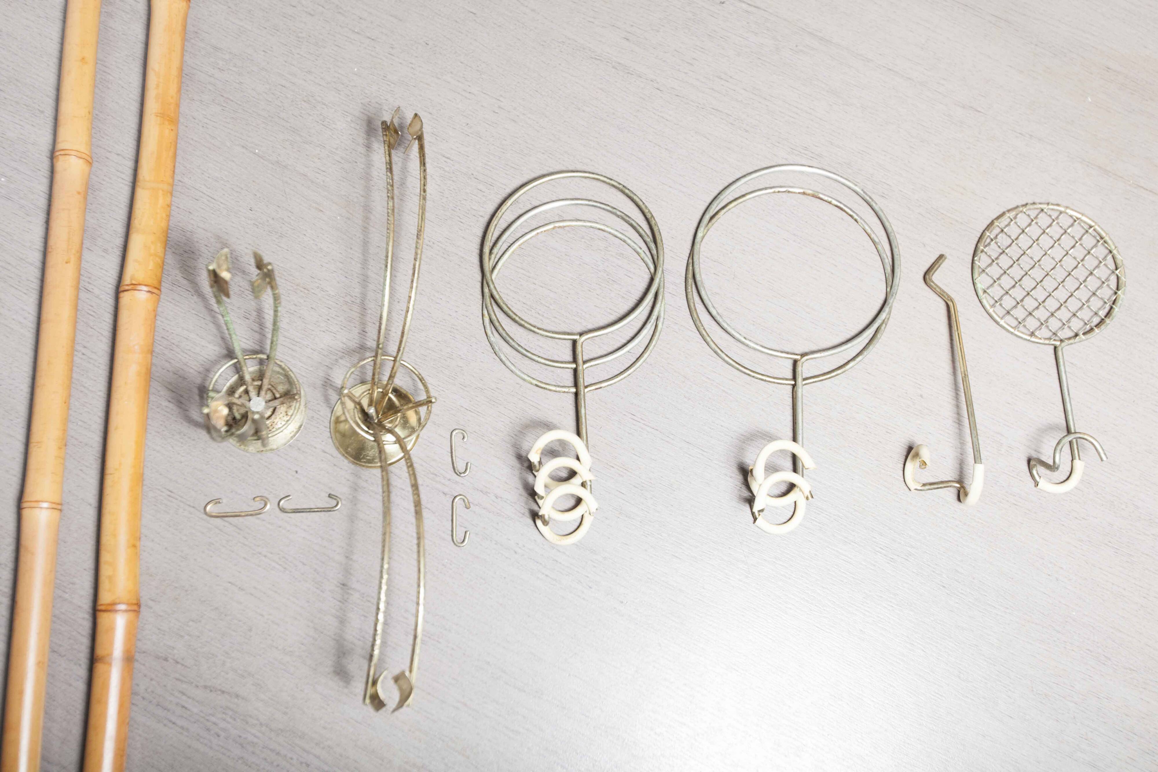 Indoor rotating plant holder 1960 bamboo and brass