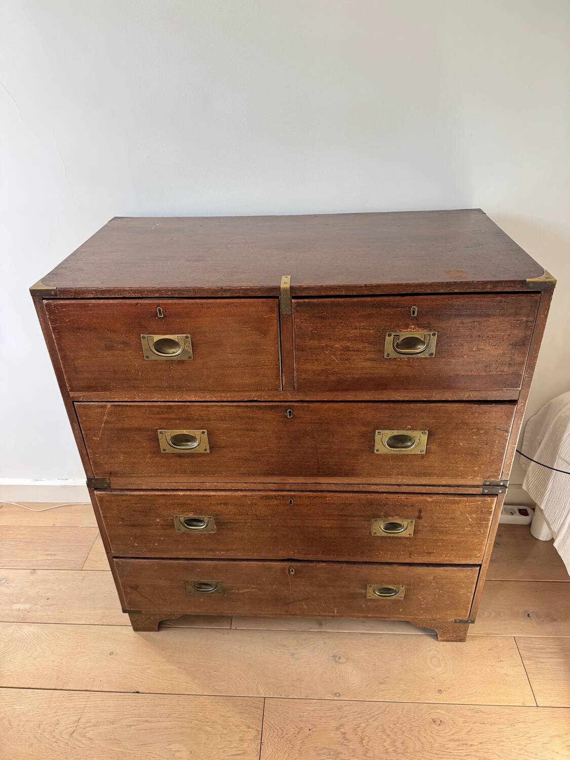 English boat commode in mahogany