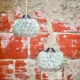 Pair of suspension in glass petals