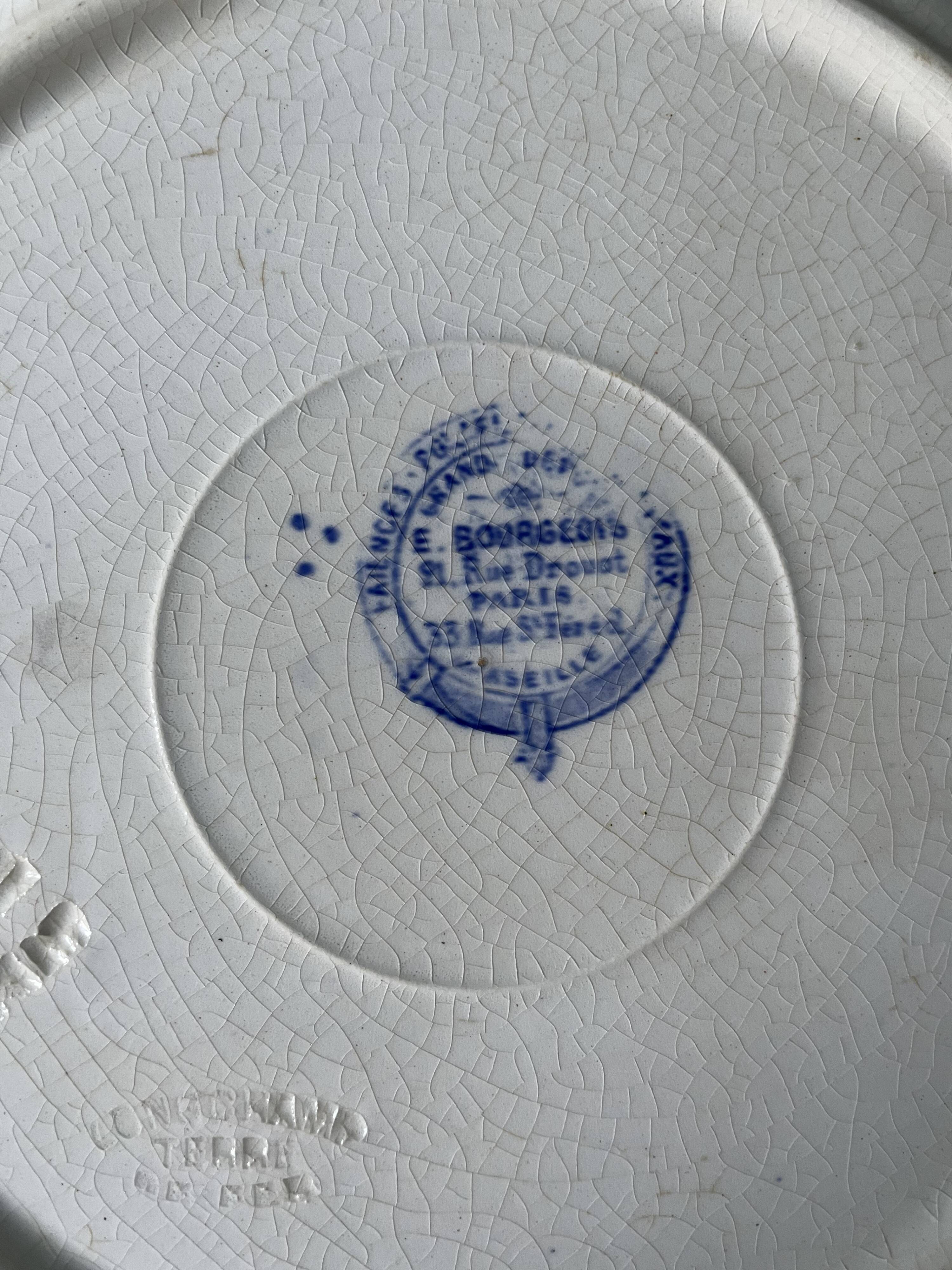 Hollow plate longchamp iron earth e. bourgeois paris