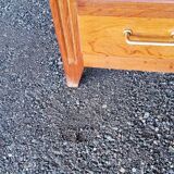Chest of drawers of the 50s in oak compass feet 4 drawers