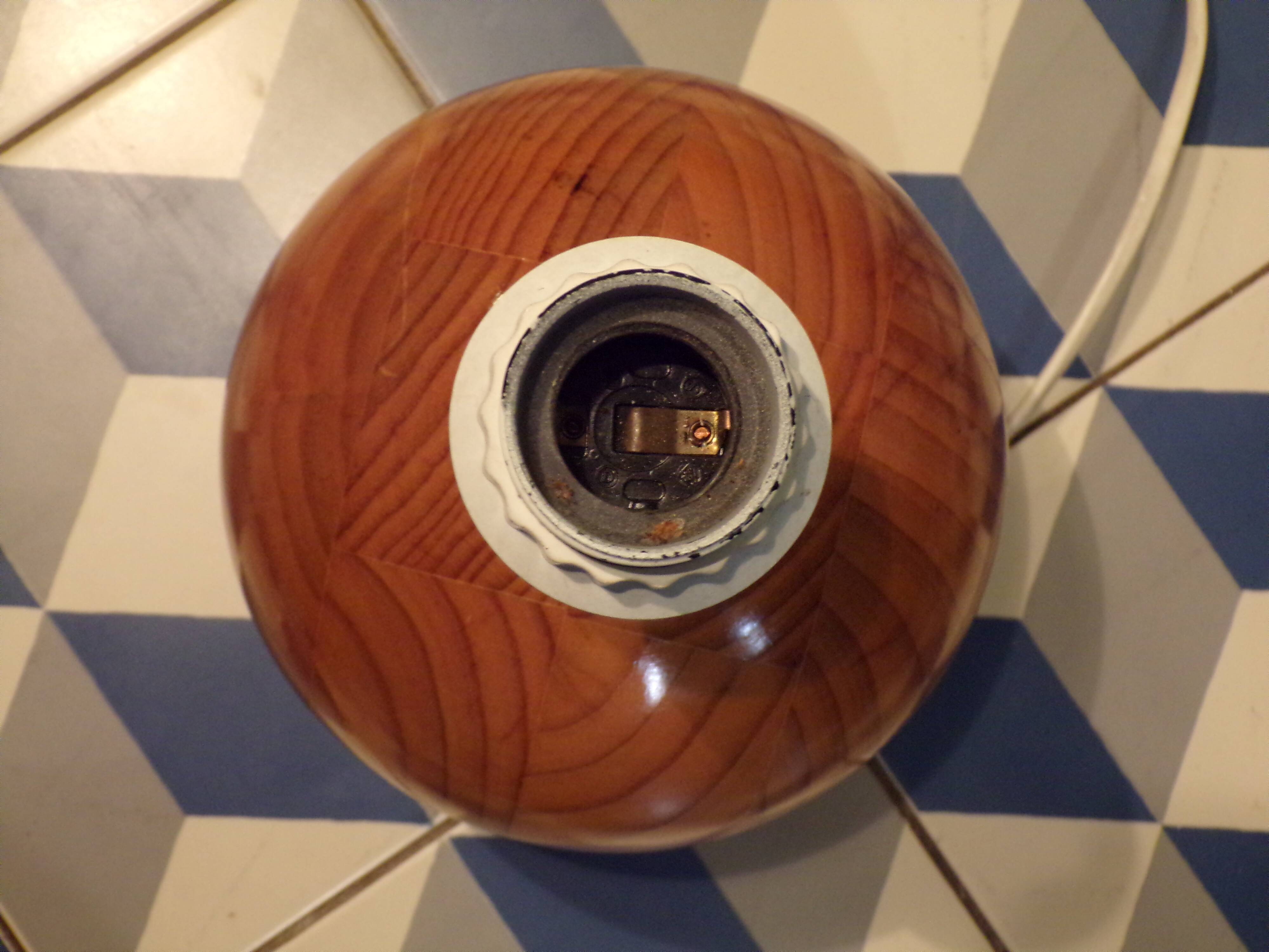 1980s pine ball lamp