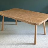 Free-form raw wood coffee table