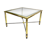 Brass coffee table glass tray