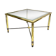 Table basse laiton plateau verre