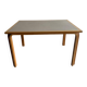 Magnus Olesen Danish dining table — light oak frame with recessed grey laminated top, 1970s