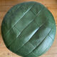 Green patchwork pouf in Sède leather