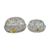 Pair of vintage flower spikes in Reims glass
