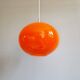 Large Space Age pendant light in orange opaline, 1960s-70s