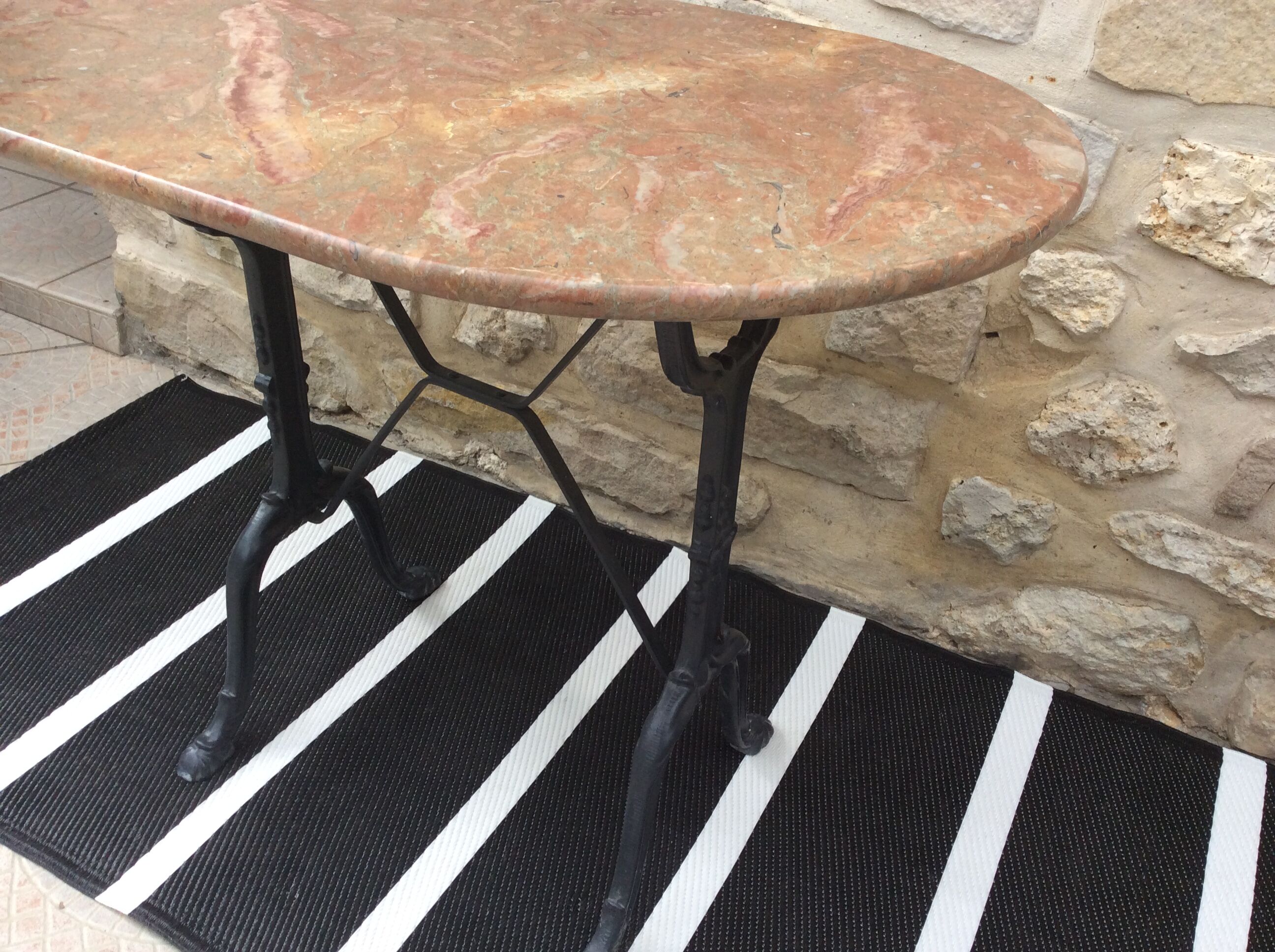 Marble oval bistro table