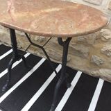 Marble oval bistro table