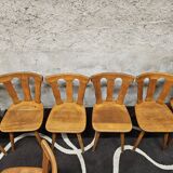 12 wooden bistro chairs, 1970