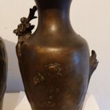2 vases, Art Nouveau, Spelter 1834/1917