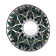 Tiffany stained glass mirror with plant decoration signed B. Nogaro