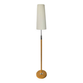 Vintage floor lamp in beech and chrome metal