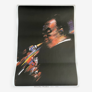 W.Swiezy, affiche vintage originale » Charlie Parker 1920-1955, imprimée en 1985