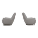 Pair of fabric and stainless steel lounge chairs by Gianni Moscatelli