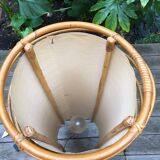 Bamboo, rattan and paper floor lamp from the 60s