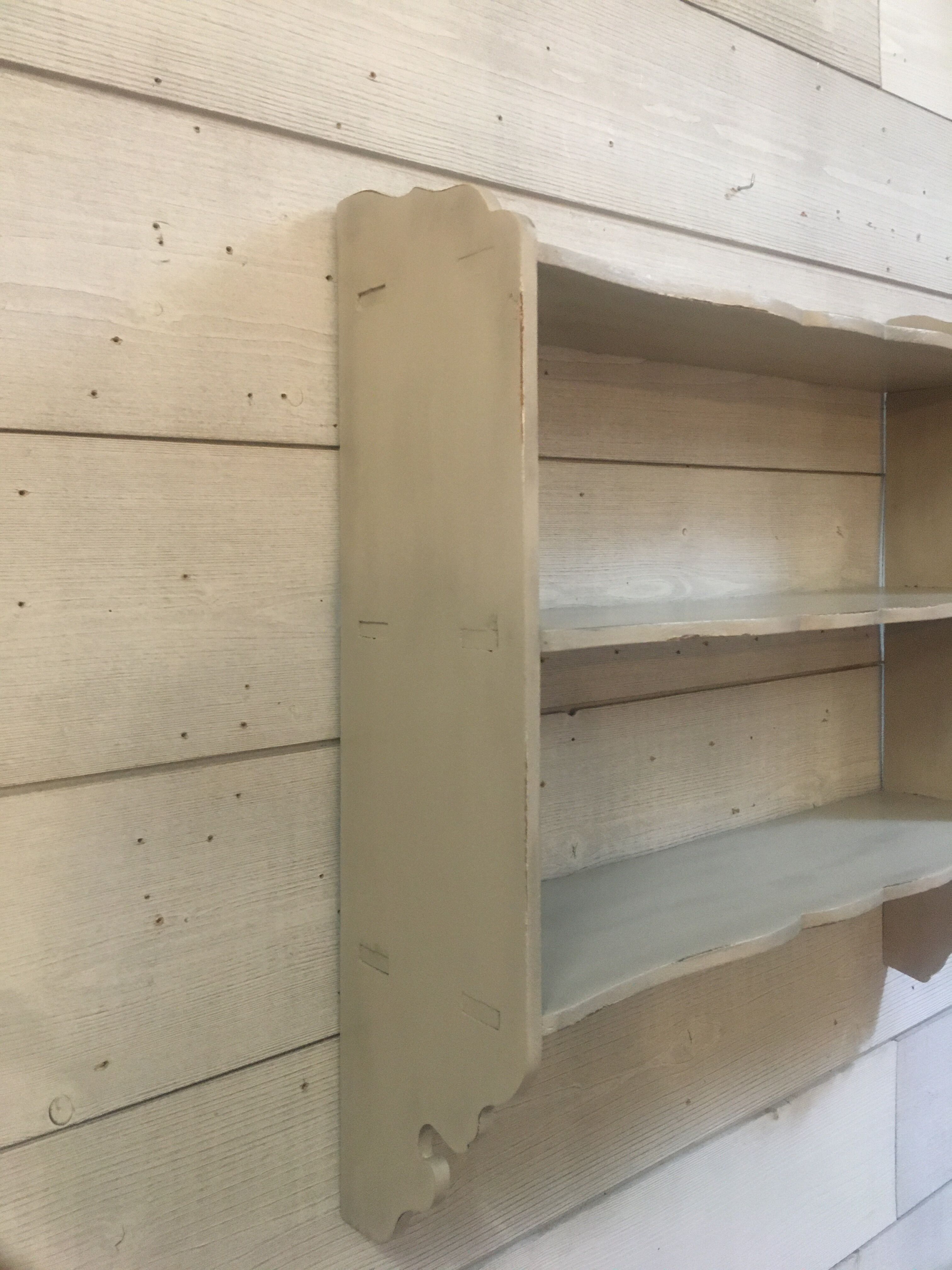 Patinated wooden shelf