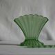 Art deco scallop vase with floral frog