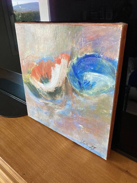 Semi-abstract painting "Flowers" 30 x 30