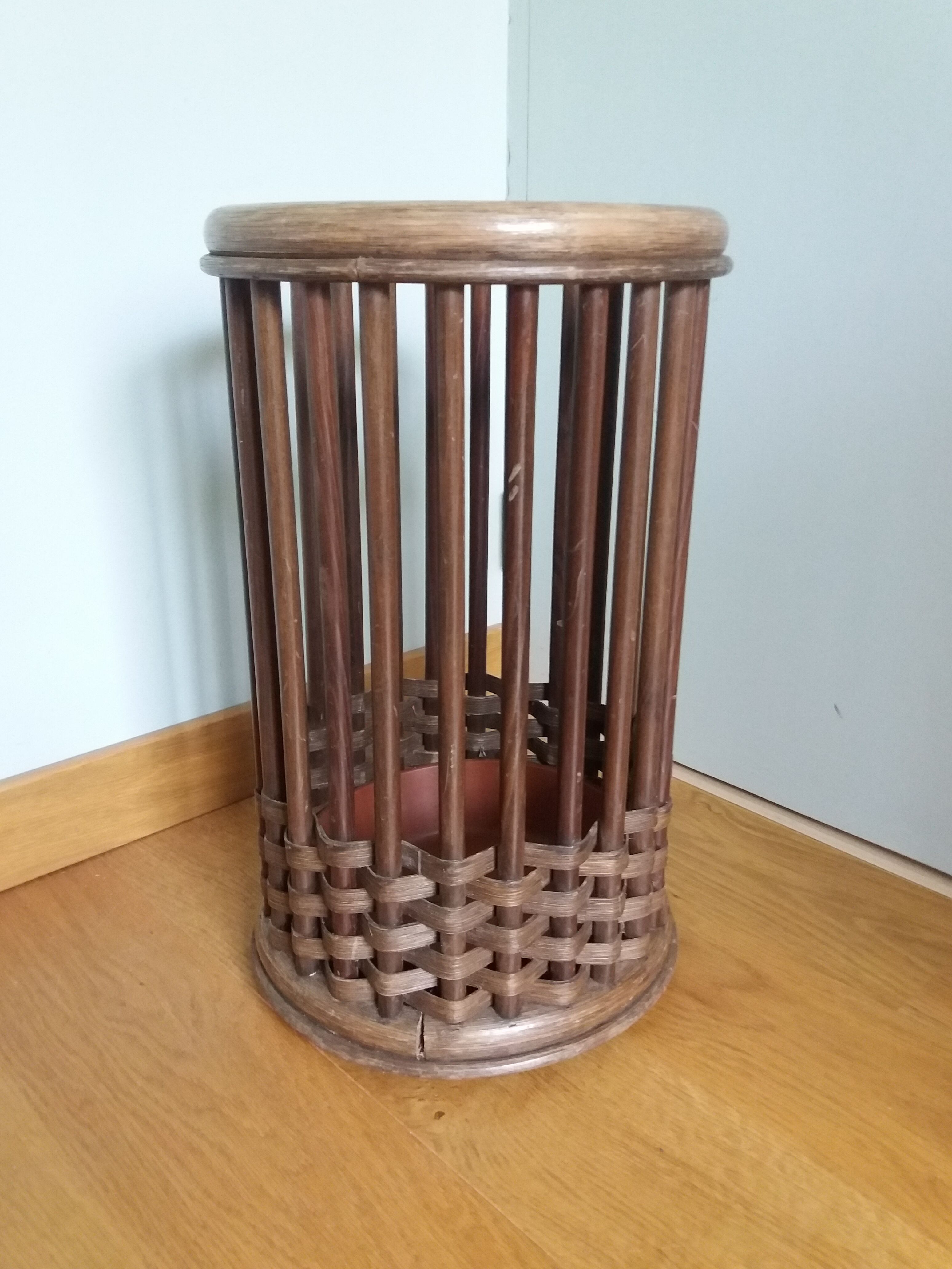 Wicker rattan umbrella holder
