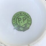 Sucrier et pot a lait, PP limoges france, porcelaine blanche art deco