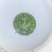 Sugar bowl and milk jug, PP Limoges France, white porcelain art deco