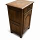 Small antique jam cupboard in solid oak, with one door and one drawer.