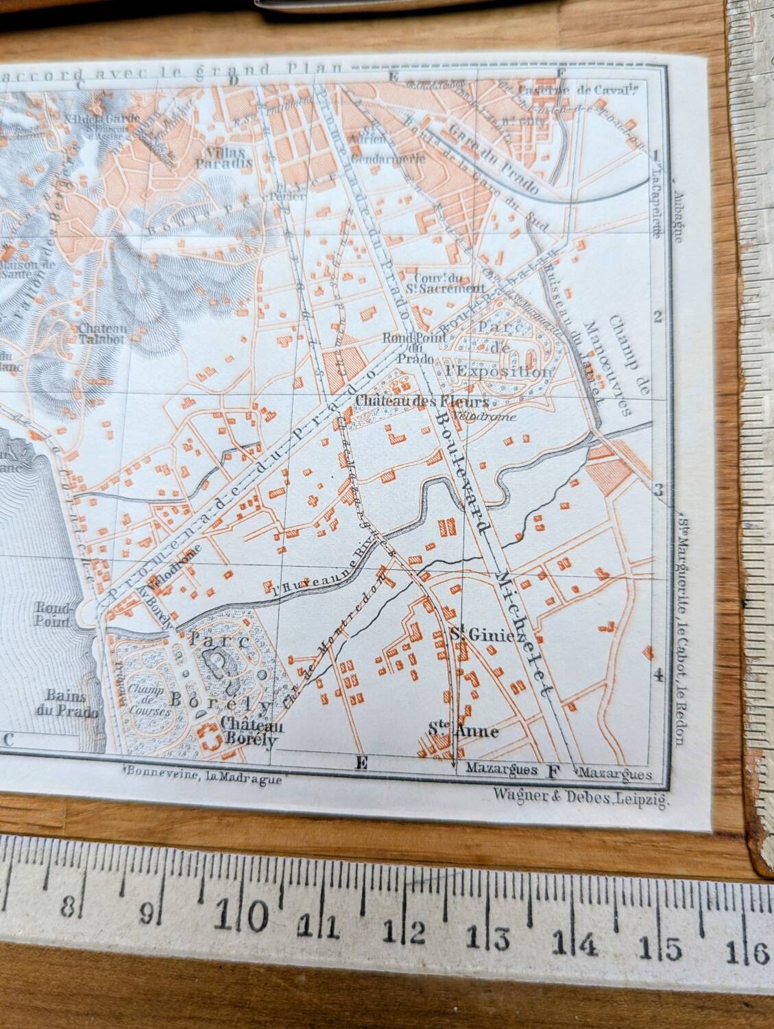 Map of southern Marseille, Vintage 1910