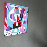 Contemporary Abstract "Morning Blues", Small Unframed Oil Painting, 2022